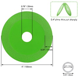 Foraineam 10 Pieces 4 Inch Glass Cutting Disc, Diamond Cutting Blade Disc Glass Tile Cutter for Angle Grinder, Ultra-Thin Saw Blade for Grinding Jade, Crystal, Tiles, Wine Bottles