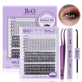 B&Qaugen B&Q Lash Extension Kit 30D+40D eyelash extension Kit with spike DIY eyelash extension Kit for home extensions (10-16MIX)