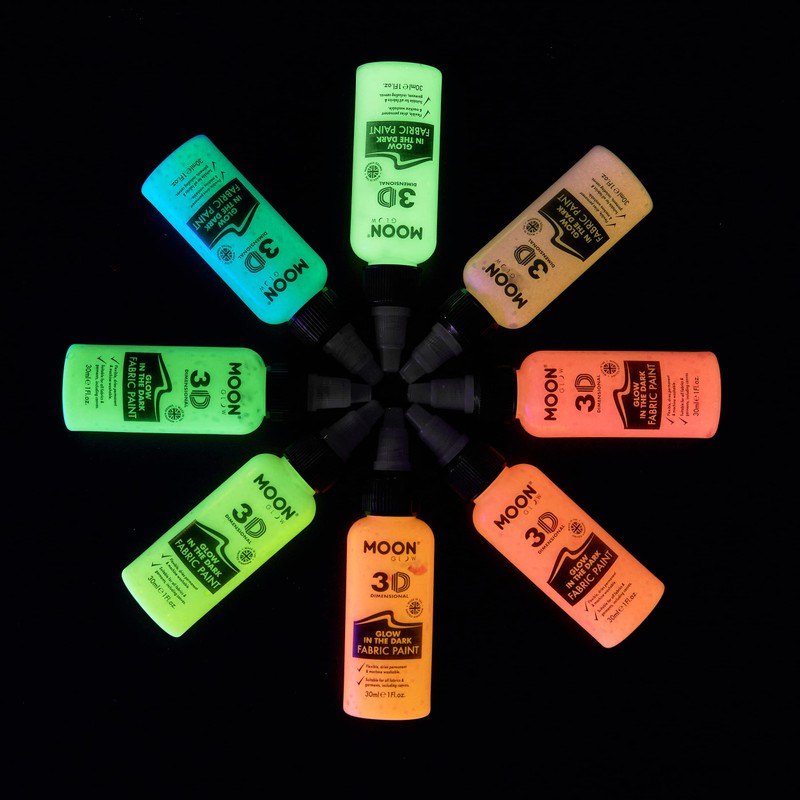Smiffys Moon Glow - Glow in the Dark 3D Fabric