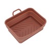 2 Pcs Silicone Air Cooker Pot with Handle Rectangular Fryer