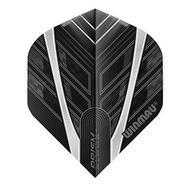 WINMAU Prism Alpha Black & Grey Extra Thick Dart Flights - 1 Set per Pack (3 Flights Total)