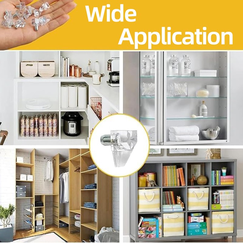 80Pack Shelf Support Pegs, Transparent Plastic Shelf Holder Pins,Bracket Pins,