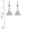 Fine 925 Sterling Silver Egyptian Pyramid Triangle Dangle Earrings