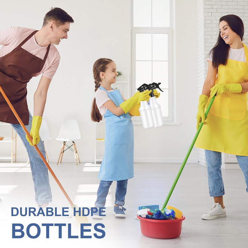 Zubebe 24 Pack 32 oz Plastic Spray Bottle Bulk Empty