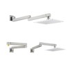 18.5 Inches Straight Extended Pivoting Shower Arm With Flange, Rain