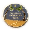 15 Year AA, Alcoholics Anonymous Beach Medallion, Chip, Token, Blue,