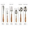 Uniturcky 16 PCS Stainless Steel Flatware Set with Wood Handle,
