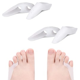 小趾サポーター 足指 パッド 小指 保護キャップ 足指広げる ジェルパッド 足の小指保護 男女兼用 ウォッシャブル （4個セット ホワイト）