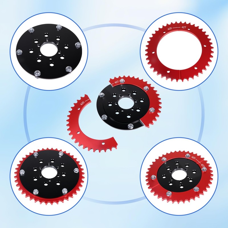 42 Tooth 420 Chain Split Sprocket Hub Adapter for Coleman