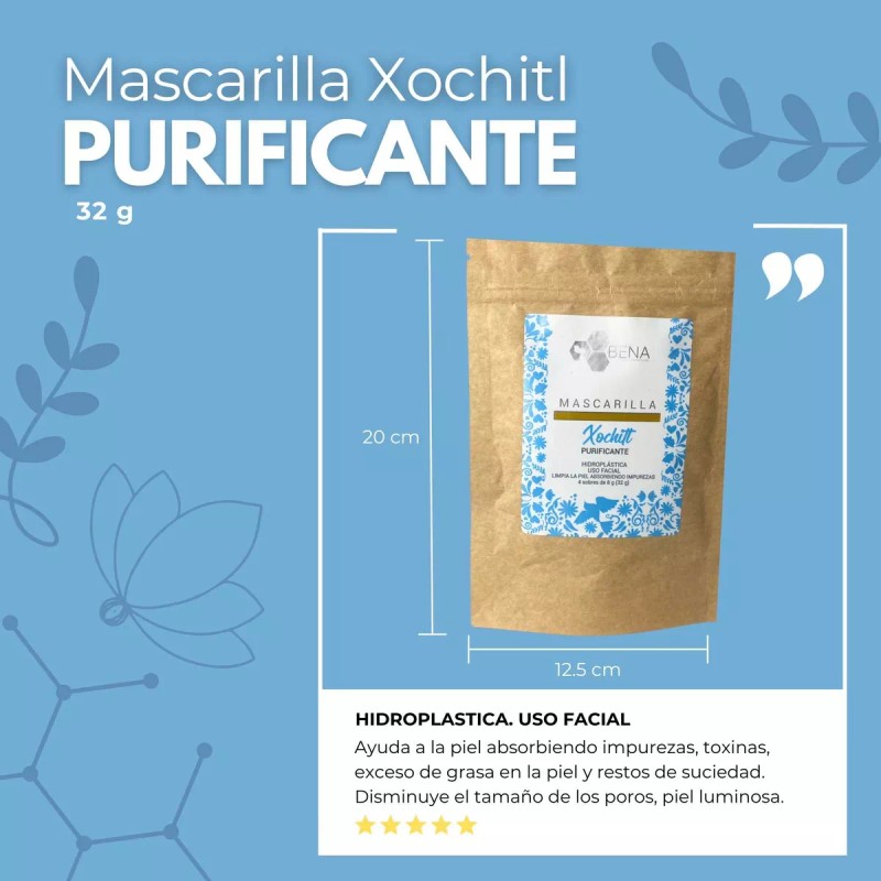 BENA Mascarillas Faciales Hidroplasticas Y Arcilla 5 Packs Bena