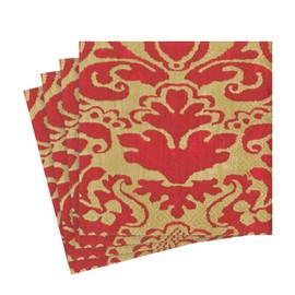 Caspari Palazzo Paper Luncheon Napkins in Red, Four Packs of 20