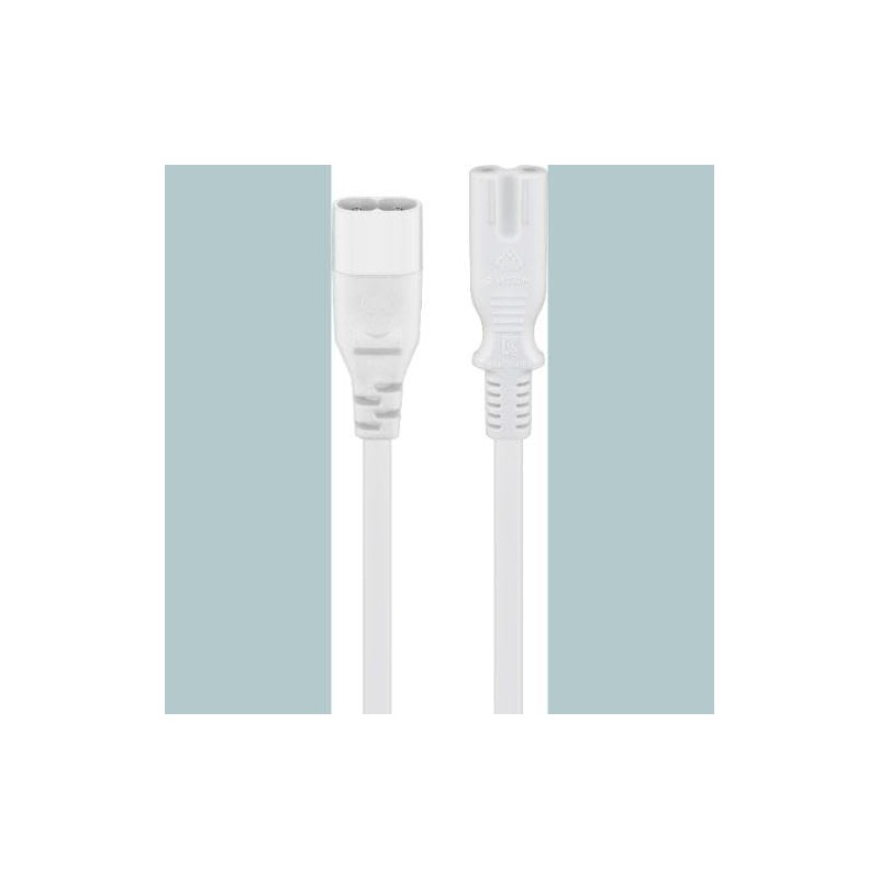 Goobay 97200 Verlängerungskabel C7/C8, 2 m, Weiß