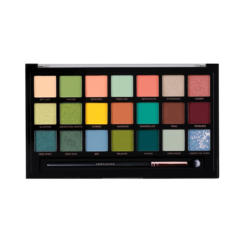 PROFUSION COSMETICS ADVENTUROUS | 21 SHADE PALETTE & BRUSH