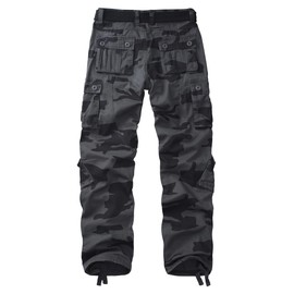 GSGGIG Men's Cargo Pants, Casual Outdoor Camo Pants, Relaxed Fit Work Pants with Multi Pockets 3354 E Camo 34