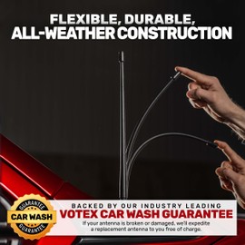 Antenna fits Dodge Grand Caravan (2008-2020) 13 3/4 Inch Short Rubber Antenna - USA Threading - Carwash Proof - Internal Copper Coil