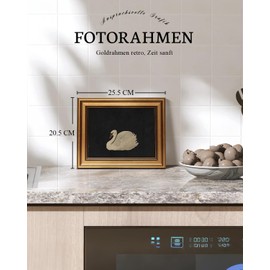 ARPEOTCY Vintage Golden Frame Wall Pictures Living Room Wall Decoration with Animal Motifs, Canvas Pictures Wall Pictures for Living Room & Bedroom, Swan, 25 L x 20 W cm