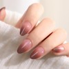 30 Pcs Pink Brown Ombre Press on Nails Short Almond