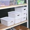 6-Pack Plastic Storage Basket with Lid, Small Organizer Bin, White