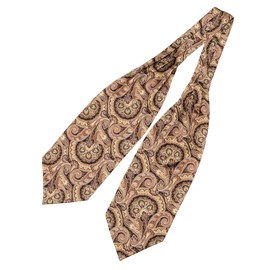 Elizabetta Men's 100% Silk Ascot Ties, Day Cravat Neckties, Handmade in Italy - Paisley Yellow