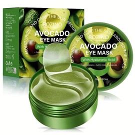 80g avocado hyaluronic acid eye mask, rich in hyaluronic acid, deeply hydrates and moisturizes, effectively reduces dark circles, improves eye bags and puffiness, smooths fine lines around the eyes, and brightens the eye area:_Two-piece pack