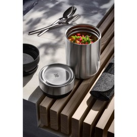 WMF my2Go Thermal Food Container 500 ml Insulated Container and 200 ml Additional Container, Environmentally Friendly, Cromargan Matte Stainless Steel, Dishwasher Safe
