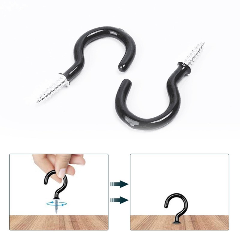 strrng 20pcs Metal Ceiling Hooks Wall Hooks- Cup Screw in