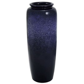 Japanese Ikebana Vase 12.5" H Rimmed Blue Speckle Flower Arrangement, Made in Japan