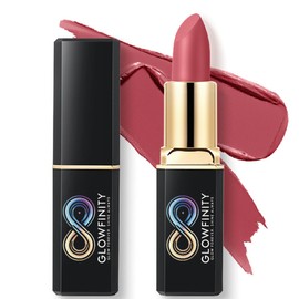 GLOWFINITY Matte Velvet Lipstick, Long Lasting, Soft Cream, Vegan, Cruelty Free,Lightweight, High Impact Lipcolor, Ultra Hydrating, Shea Butter, Nude High Pigment Lipstick, Gift for Women - Amber Glow