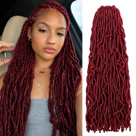 Faux Locs Crochet Hair Burgundy Soft Locs 24In Braids Hair for Women 7Packs