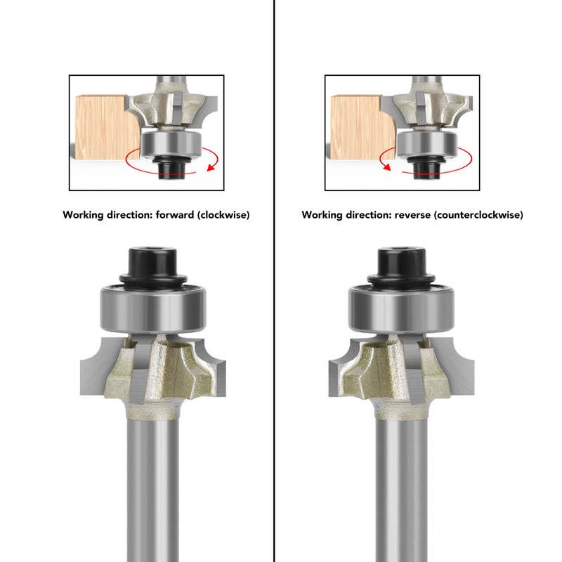 1/4in Shank Architectural Router Bit 4 Flute Round Corner Molding