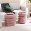 ONEVOG 16 Inch Small Ottoman Foot Rest, Sherpa Storage Ottoman