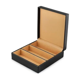 Tacy COB-09-2 Glasses Case, Stylish, Glasses, Storage Case, 3-Piece Storage, Compressed Paper, Polyurethane, Black