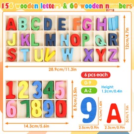 RUNEAY Wooden Letters Small with Numbers Wooden 180 Pieces, Colourful Uppercase Letters A-Z, Wooden Numbers 0-9, Wooden Letters for Crafts for DIY, Door Signs, Children's Room Door, Home Decoration,