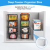 Wrrlors 4 Pack Freezer Organizers Bins,Black Stackable Upright Baskets