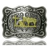 Moranse Belt Buckle With Religion Cross Cowboy Kneeling Prayer And