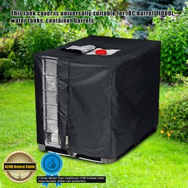 drado IBC Tank Cover 1000L, IBC Container Cover, Tarpaulin for Water Tank 1000L, Protective Cover Protective Cover for Rainwater Tank IBC Container (120 x 100 x 116 cm)
