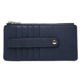 JEN & CO. Saige Wallet - Slim Wallet for Women, Compact Credit Card Holder with Card Slots, Small Wallets, Navy
