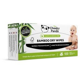 The Cheeky Panda Dry Wipes | Pack of 100 Bamboo Dry Wipes For Adults Personal Care & Babies | Super Soft and Strong