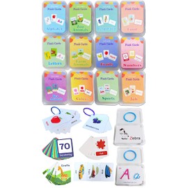 Femtos Flash Cards, English Words, Toddler, Set of 12 Types, 306 Cards, English Cards, Educational Toy, Montessori Exclusive Case, Cute (12 Sets)