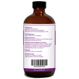 NATUROPATHY NATURE. THERAPY. BEAUTY Naturopathy Lavender Essential Oil, 100% Natural Therapeutic Grade, Premium Quality Lavender Oil, 4 fl. Oz - Perfect for Aromatherapy and Relaxation