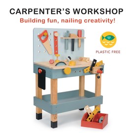 Mentari Toys - Carpenter's Workshop - Construction Building Play Set for kids - Encouraging Logical Thinking, Inspire Imaginative Play and Pretend Play for Age 3+