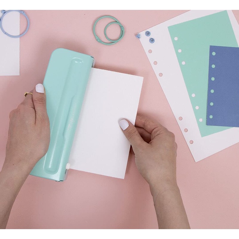 Craftelier - Turquoise Blue Adjustable 6-Hole Punch Compatible with Different