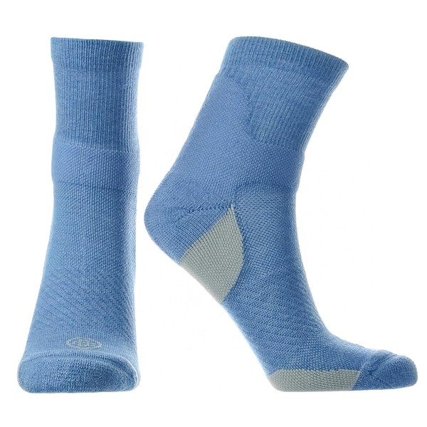 Doctor's Choice Compression Low Calf Crew Socks, Plantar Fasciitis, Achilles Tendonitis & Arch Support For Men & Women, 1 Pair, Blue/Medium