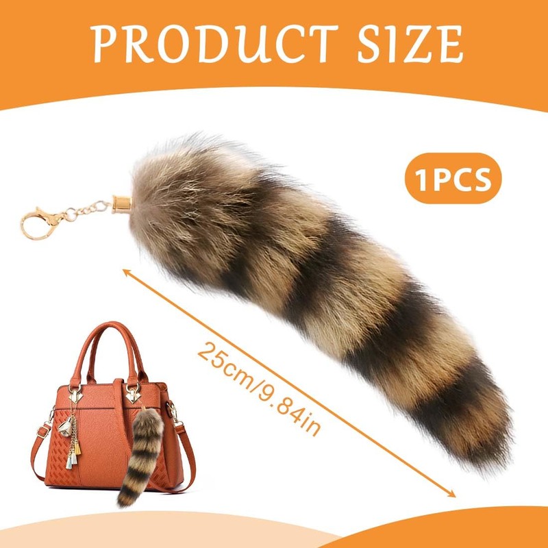 IKOPFLN Fox Tail Pendant, Key Ring Bag Accessories, Car Key