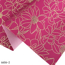 30cmx135cm Roll Solid Gold Stamp Flower Pattern Faux Leather Leatherette Fabric Synthetic Leather for  Making Bag Shoes CraftsColor: XHT-6606-2