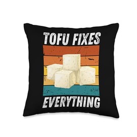Vintage Tofu Fixes Everything Tofu Lover Fixes Everything Vintage Grunge Tofu Throw Pillow, 16x16, Multicolor