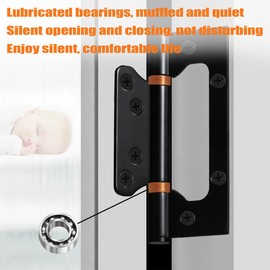 ANTEISI 4 Inch Black Door Hinges，Noiseless Door Hinge，Brushed Stainless Steel Hinges，Black Hinges for Interior Doors，Bifold Door Hardware Hinge，Swinging Door Hinge，Heavy Duty Hinges 2pcs