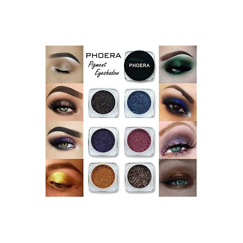 AQUAPURITY PHOERA® Pigment Eyeshadow Palette Metallic Shimmer Glitter Loose Powder
