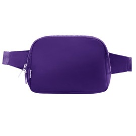 Bomvabe Everywhere Belt Bag 1L for Women, Little Fanny Pack with adjustable Belt 53", Fashion Waist Bag with Multiple Pockets, Crossbody Bag for Travel Gym Running Hiking Cycling, Purple