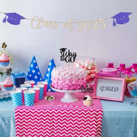 BFFPOSI Blue and Gold Graduation Decorations 2025-9.8 ft Class of 2025 Banner, Congrats Grad Sign, Graduation Party Decorations & Decor for Elementary, 5th Grade 8th Grade, High School and College